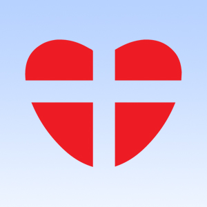 St George Cross as a Heart Iron on Decal